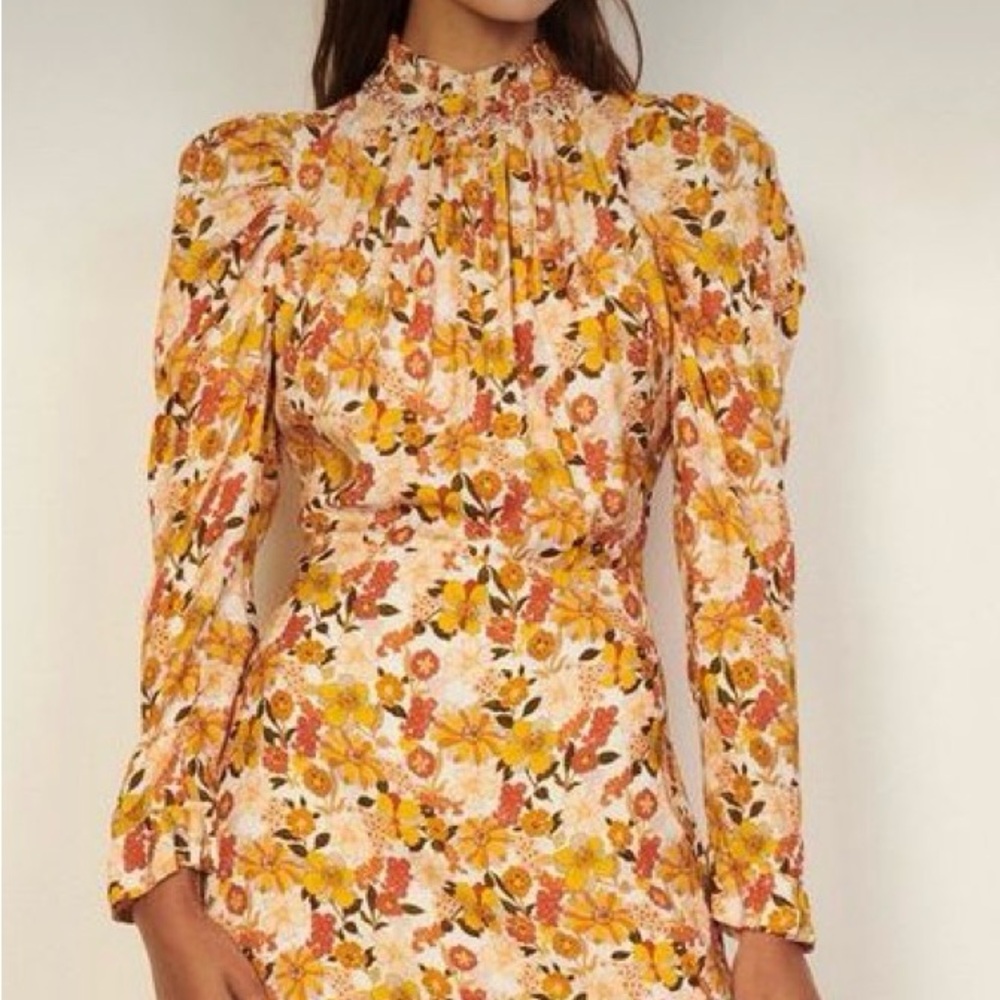 Floral High-Neck Dress